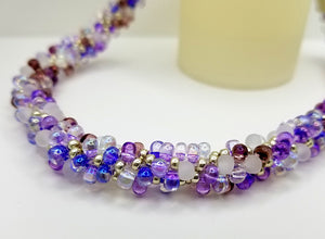Purple, Lavender and Silver Glass Beads